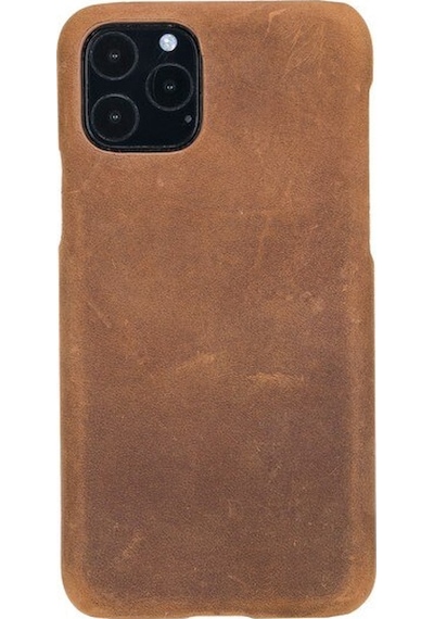 Apple Uyumlu iPhone 11 Pro Deri Arka Kapak Uj G2 Kahve