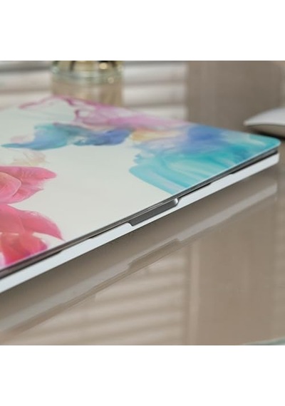 Macbook Air 13 İnç Kılıf Uyumlu A1369 A1466 Renkli Boya Desenli İnce Sert Kapak Darbe Çizilme Koruma Hard Case Mat Yüzey Pembe
