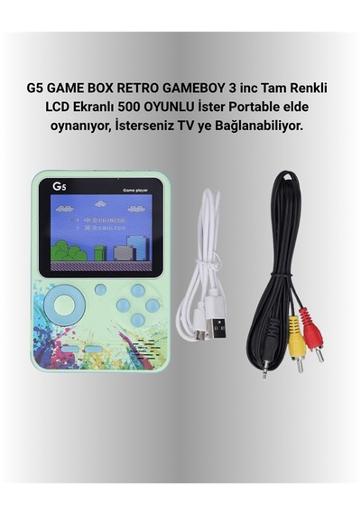 G5 - 187 - Tnabilir Retro Oyun Konsolu Çocuk Ve - Csmtex - Yetişkinler İçin