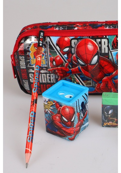 X Dekomus Lisanslı Spiderman Gamevers Collection Spiderman Kalem Çantası,2 Kurşun Kalem,silgi Ve Kalemtraş Altın