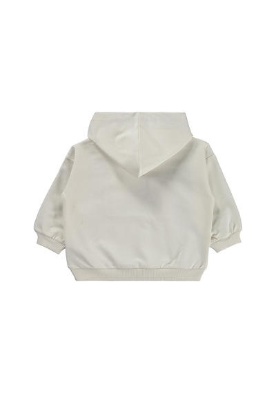 Civil Baby Tavşan Kulak Cepli Kapşonlu 6-18 Ay Sweatshirt - Ekru