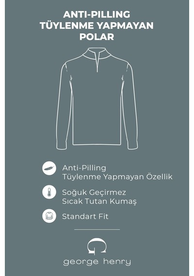 George Henry 2'li Paket Standart Fit Bato Yaka Soğuk Geçirmez Sweatshirt Polar Haki - Siyah