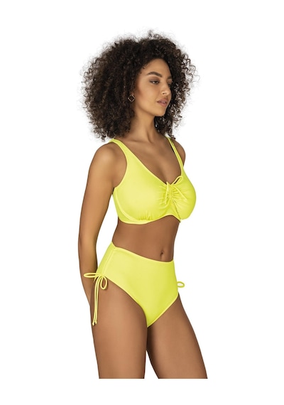 Endeep Kadın Büyük Beden Balenli Destekli Bağlama Detaylı Sarı Bikini Takımı-sarı Sarı