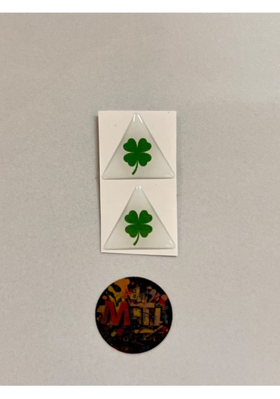 Yonca Damla Sticker Alfa Romeo Yonca Amblem Sticker 3d Silikon Direk Arması Epoksi 2adet 3,5x3,5cm Beyaz