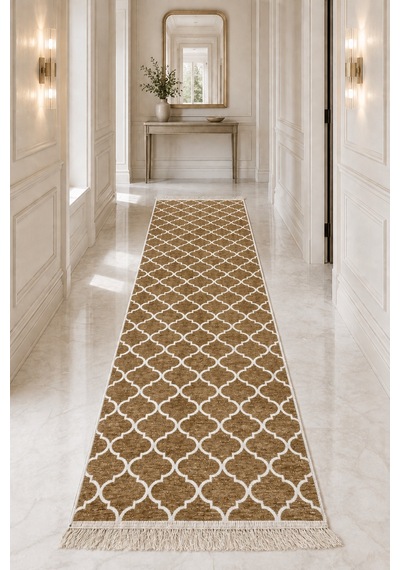 Kilim Paspas Çok Amaçlı Halı Makinede Yıkanabilir Toz Yapmaz Bej