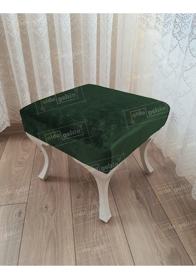 Ayak Ucu Kapı Önü Antre Düz Bench Puf Beyaz Ayak Yeşil
