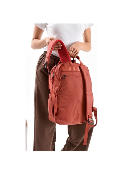 571 Collections Ultra Hafif Şik Ve Su Geçirmez Orta Boy Sırt Çantası Kiremit Model: 571-13-9f Kiremit