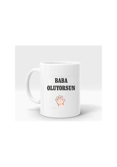 Baba Oluyorsun Baskılı Kupa Bardak Beyaz Beyaz