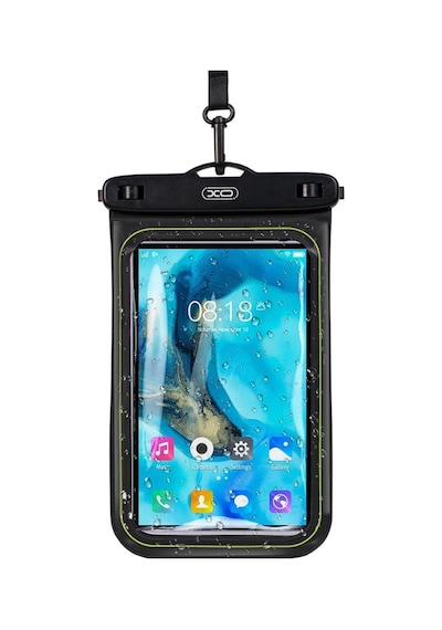 Kt04 Su Geçirmez Cep Telefonu Kılıfı Ve Boyun Askısı - Siyah Ipx8 Pvc Sünger