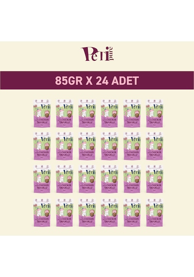 Tavuklu Yaş Kedi Maması 85 Gr X 24 Adet Jöle İçinde Parça Etli - Yavru Kedi