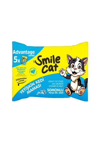 85 Gr 5'li Pouch Kedi Maması Yetişkin Somonlu 3'lü