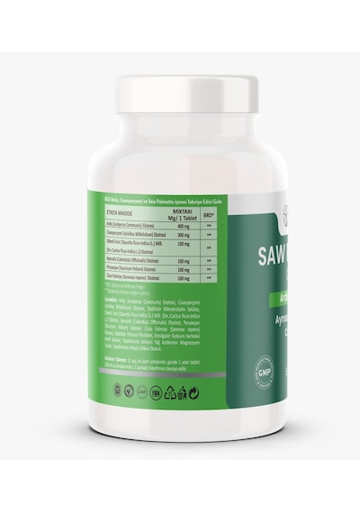 Rdu Saw Palmetto Complex Ardıç Civanperçemi Peryavşan Bitkisel Gıda Takviyesi 60 Tablet