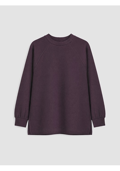 LC Waikiki Lc Waıkıkı Mürdüm Soft Touch Oversize Kadın Sweatshirt Tunik