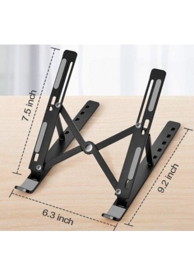 Stand 7 Kademeli Ayarlı Katlanabilir Laptop Tablet Standı Siyah