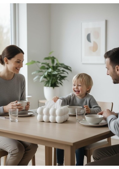 İskandinav Tarz Bulut Şeklinde Dekoratif Peçetelik Modern Minimalist Masaüstü Peçete Kutusu Day Beyaz
