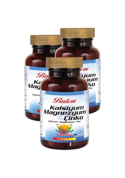 3 Kutu Balen Kalsiyum Magnezyum Çinko Kapsül 709mg x 90 Kapsül