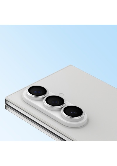 Samsung Uyumlu Galaxy Z Fold 7 Youngkit Alloy  Parlama Önleyici Kamera Lens Koruyucu Aparatlı Gümüş