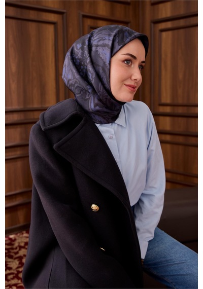 Silk Home Twill Ipek Eşarp 11485-65 Koyu lacivert