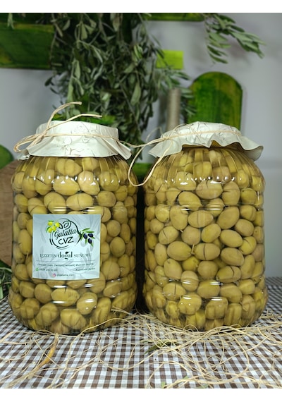 Aydın Yöresi Domat Cinsi Sofralık Tatlandırılmış Kırma Yeşil Zeytin 6 Kg