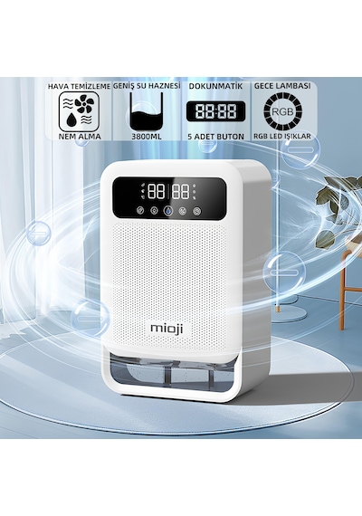 Mioji Mio 30nec Pro 3.8 Litre Çift Göstergeli Nem Alma Ve İyon Hava Temizleme Cihazı - Beyaz Beyaz