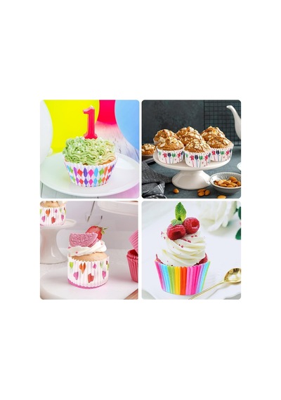 Orret Home 100 Adet Desenli Cupcake Kalıbı,renkli Browni Ve Muffin Kabı,kağıdı Diğer