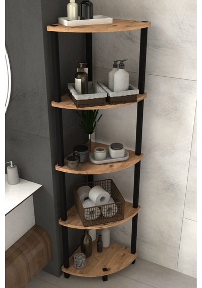 Decoline Banyo Rafı 5 Katlı Moblen Modern Organizer Depolama Ünitesi-atlantik Çam Atlantik Çam