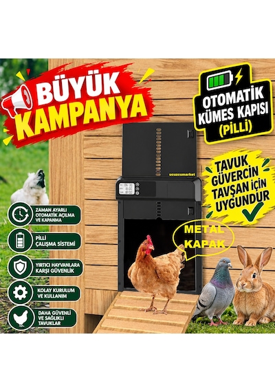 Kümes Hayvanları İçin Otomatik Kümes Kapısı Tavuk-güvercin-tavşan İçin Uygundur