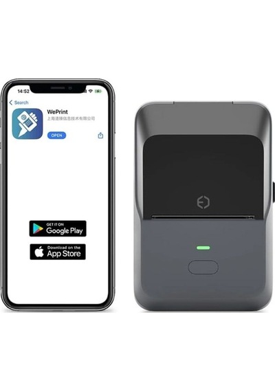 Powermaster Pm-29886 Çok Amaçlı Bluetooth Destekli Taşınabilir Akıllı Termal Etiket Yazıcısı