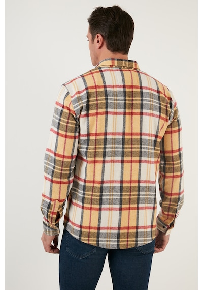 Buratti Ekoseli Uzun Kollu Slim Fit Kışlık Erkek Gömlek Cf21W112844 Hardal