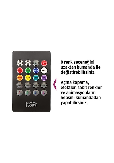 House Pratik Hp86 Uzaktan Kumandalı Tv Arkası Rgb Led Aydınlatma 2 Metre