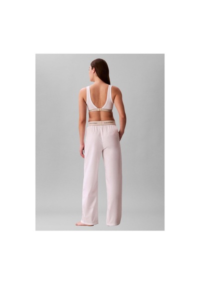 Calvin Klein Beyaz Kadın Pijama Alt Logo Super Poplın Pant-16300