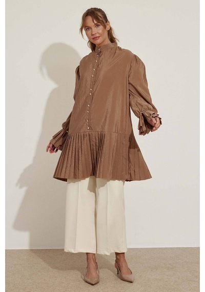 Hooopstore Pilise Detaylı Camel Gömlek