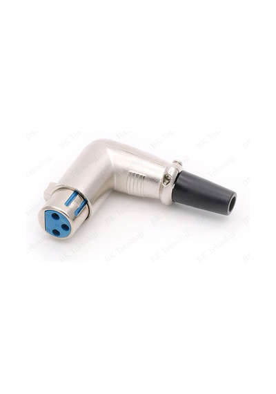 90 Derece 3 Pin XLR Dişi Lehim Tipi Ses Mikrofon Hoparlör Konnekt