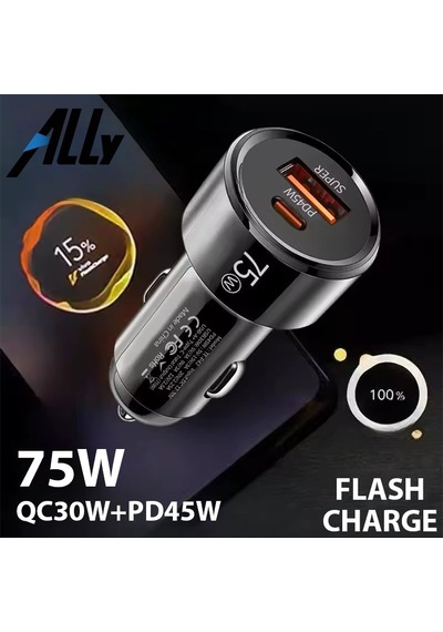 Ally Turbocharge 75w Araç Şarj Cihazı Çift Port Usb-c+usb-a