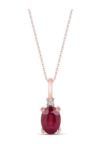 925 Ayar Gümüş Oval Kesim Yakut Ve Pırlanta Taşlı Rose, Sarı Altın Ve Gümüş Kaplama Hediye Kolye Gümüş 925 Ayar Gümüş Oval Kesim Yakut Ve Pırlanta Taşlı Rose, Sarı Altın Ve Gümüş Kaplama Hediye Kolye Gümüş