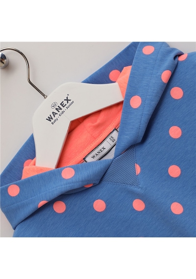 Wanex Kız Çocuk Uzun Kol İnce Kapüşonlu Sweatshirt - 32613 Mavi