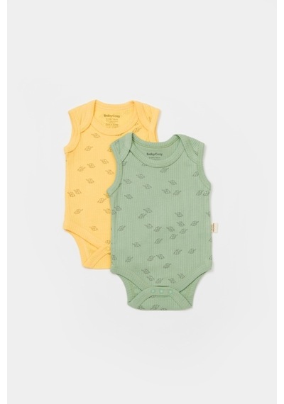 BabyCosy Organik Modal Fil Baskılı 2 Li Askılı Badi 001