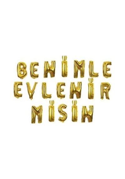 Sevgililer Gününe Özel Altın Benimle Evlenirmisin Balonu Benimle Evlenirmisin Altın Balon Sarı
