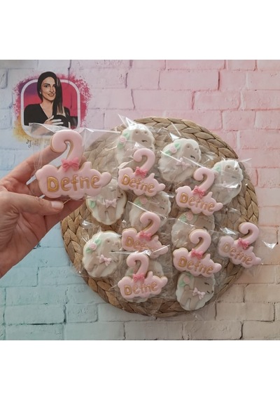 İsimli 2 Yaş Ve Ceylan Temalı Butik Kurabiye - 20 Adet