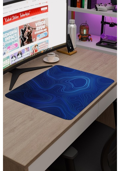 Topography Kaymaz Dikişli Kauçuk Oyuncu Mousepad V1 - 48x40 Xl Gaming Mouse Pad Fare Altlığı