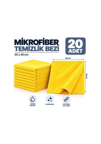 Temizlik Bezi Mikrofiber 40 40 Sarı 20 Adet - 920958693 Diğer
