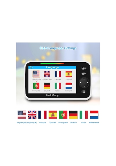 Hellobaby Çift Kameralı Video Bebek Monitörü, Gece Görüş & Eco Modu Kamera Sistemi