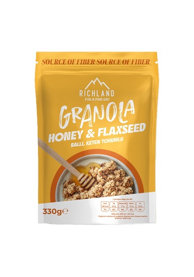Rıchland Granola Yulaflı Ballı Ve Keten Tohumu 330g - 8 Adet Tarı