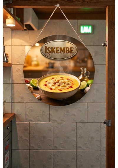İşkembe Çorbası Görselli İpli Mdf Ahşap Kapı Duvar Süsü, Restoran, Mutfak Dekoratif Tablo