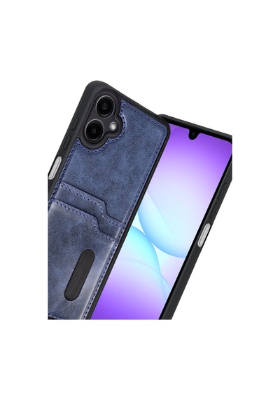 Samsung Galaxy A07 4g Sara Kartvizitli Deri Kılıf - Lacivert 0.2M-Çok Renkli