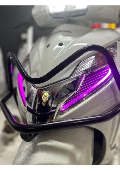 Honda Activa Motosiklet Far Sticker Set Mor Renk