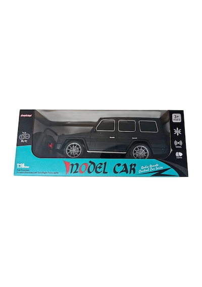 Gerçekçi Tasarım Uzaktan Kumandalı Şarjlı Full Fonksiyon Jeep Araba 1:16 Ölçek Siyah