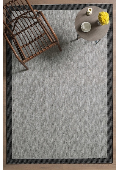 Mariesse Home Kolay Temizlenen Yıkanabilir Bordürlü Sisal Halı Sunsett E906 Antrasit