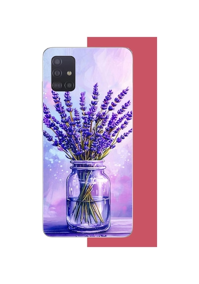 Samsung Galaxy A51 Uyumlu Lavanta Baskılı Silikon Kılıf Renkli