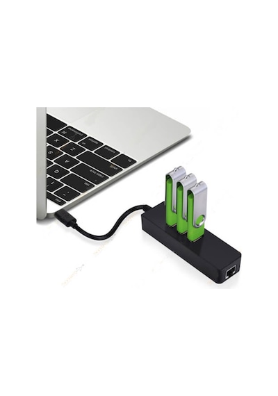 USB Type-C to USB 3.0 Gigabit 1000 Mbps Çoklayıcı Hub